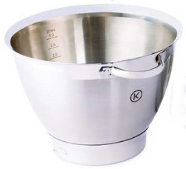 Kenwood Chef Sense Polished Stainless Steel Mixing Bowl with Handles for KVC5000, KVC5000T, KVC5001, KVC5020T PN: AW20011019