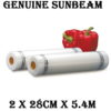 Sunbeam Vacuum Heat Sealer, Food Saver, FoodSaver Bags 2 x 28CM x 5.4M - VS0520