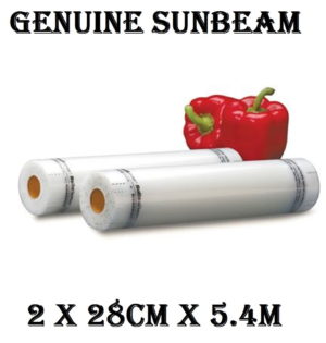 Sunbeam Vacuum Heat Sealer, Food Saver, FoodSaver Bags 2 x 28CM x 5.4M - VS0520