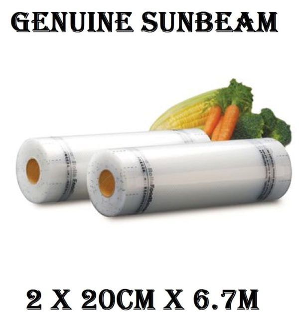 Sunbeam Vacuum Heat Sealer, Food Saver, FoodSaver Bags 2 x 20CM x 6.7M - VS0420