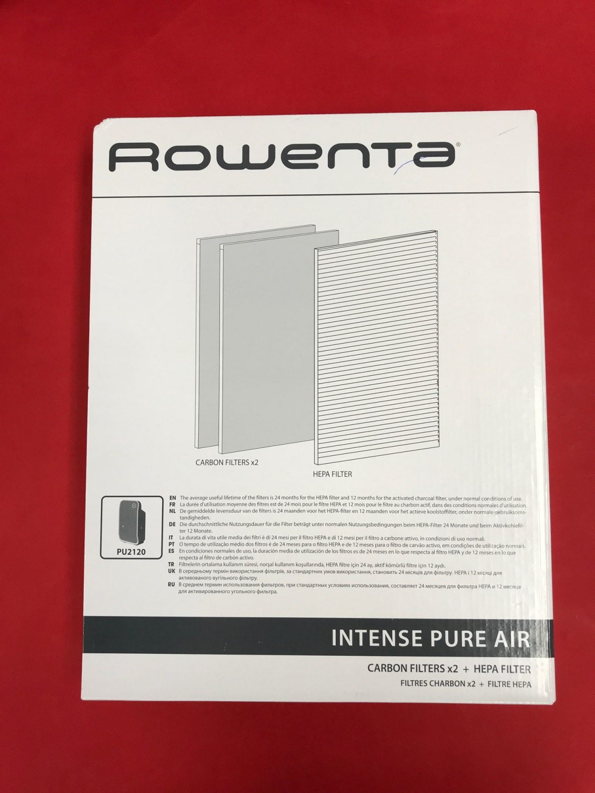 Rowenta Intense Pure Air, Air Purifier, 1 Hepa Filter and 2 X Carbon